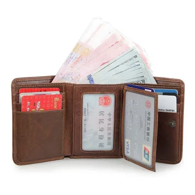 Premium Leather Retro Short Wallet